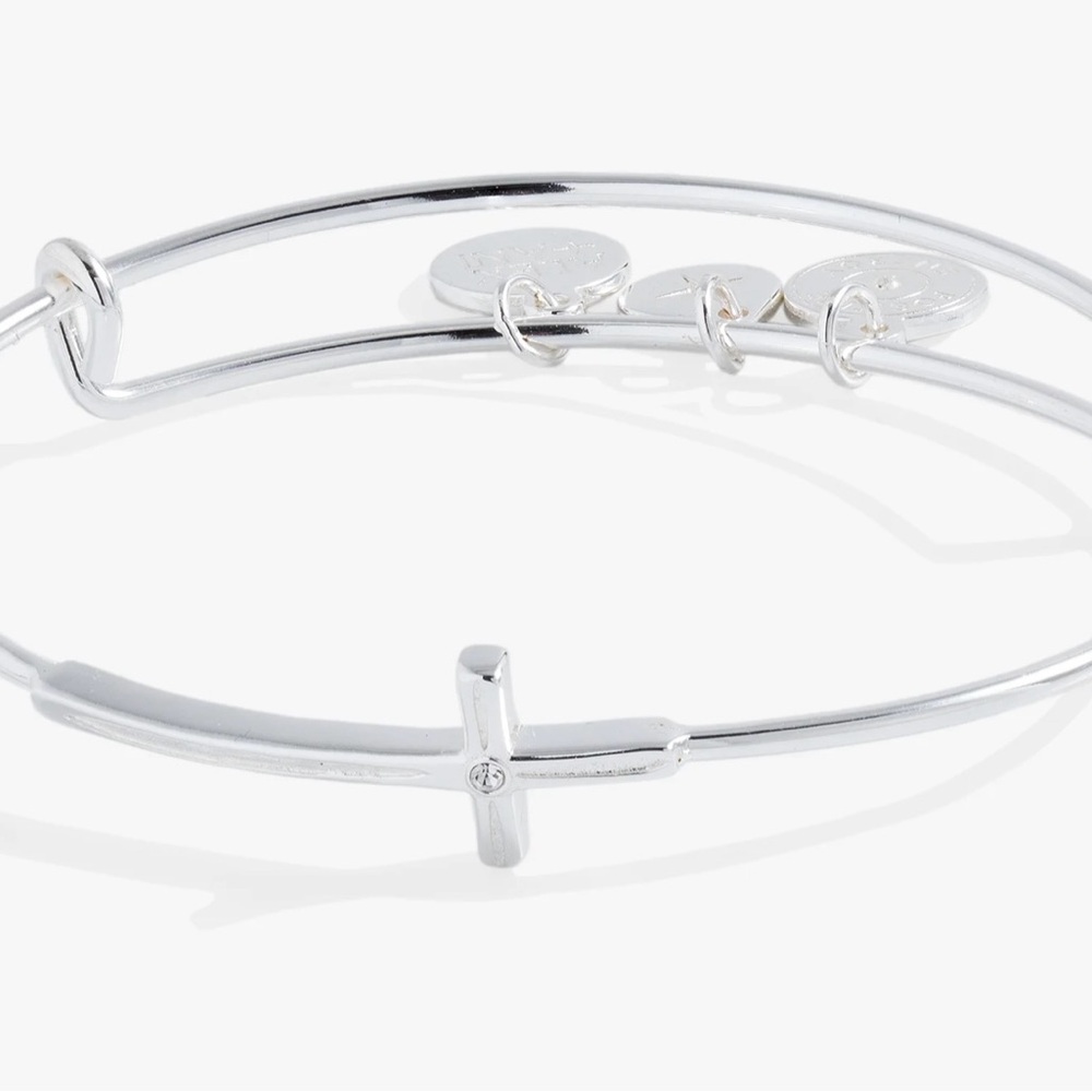 Alex and Ani Silver Charm Bracelet with Cross